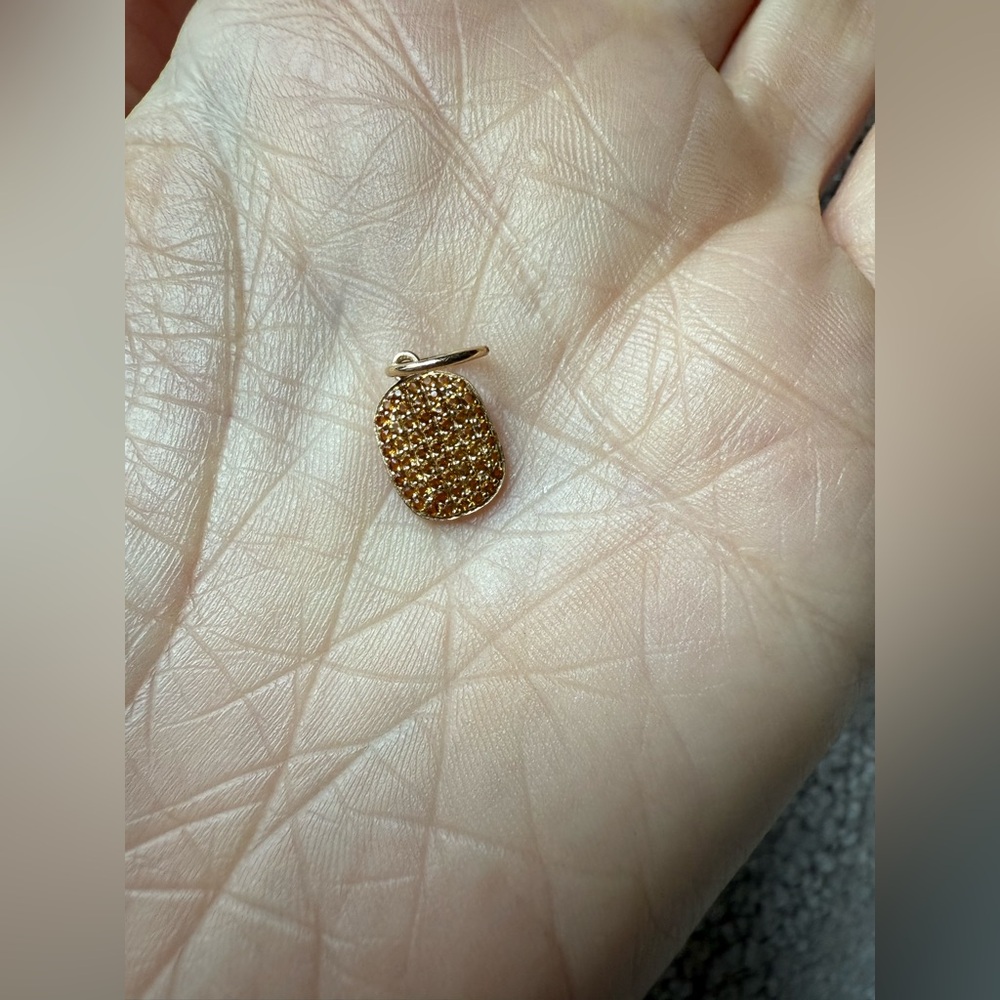 Elegant citrine and 14k gold micro tag